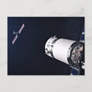 Dragon Xl Rymdfarkost Närmar Sig En Lunar Gateway. Vykort