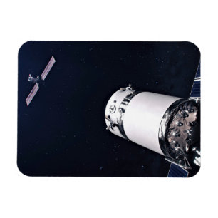 Dragon Xl-rymdfarkost som närmar sig en Lunar Gate Magnet