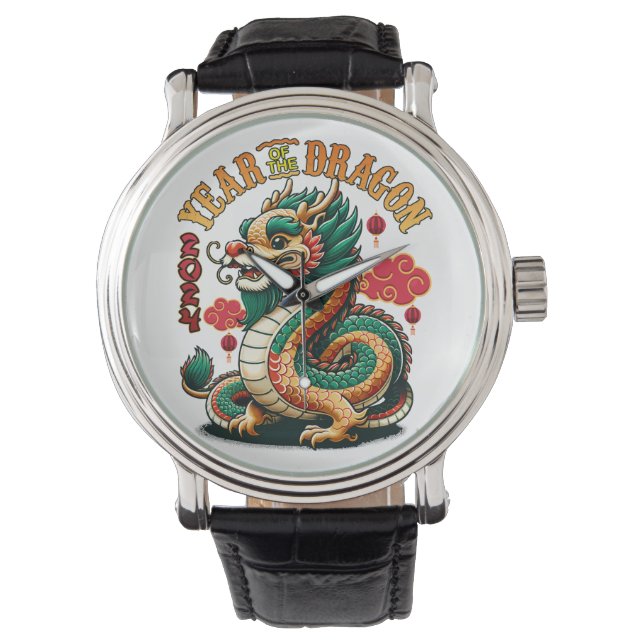 Dragon Year 2024 Embrace Lunar New Year Prosperity Armbandsur (Framsida)
