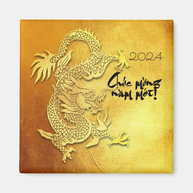 Dragon Year anpassningsbar Y Hälsning Vietnamese G Magnet (Framsidan)