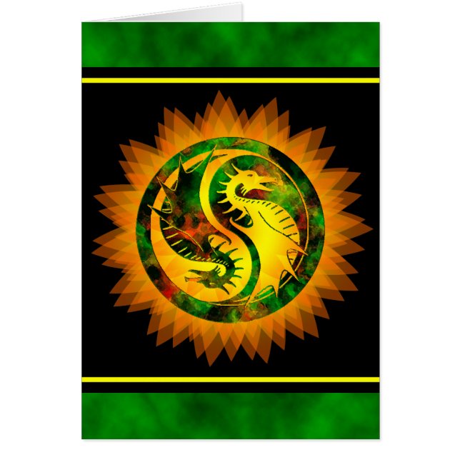 Dragon Yin Yang Hälsningskort (Framsidan)