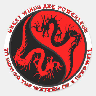 Dragon Yin Yang Runt Klistermärke