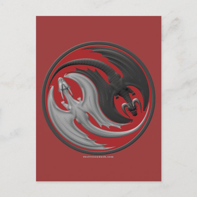 Dragon Yin-Yang Vykort (Framsida)