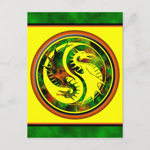 Dragon Yin Yang Vykort