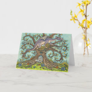 DRAGONÄGG, MEDIEVAL LAIR, FANTASY FOLK ART Blank Kort