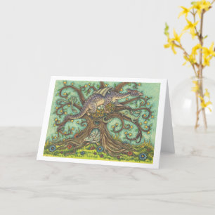 DRAGONÄGG, MEDIEVAL LAIR, FANTASY FOLK ART Blank Kort