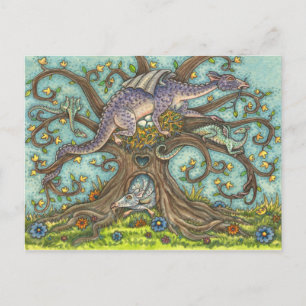 DRAGONÄGG, MEDIEVAL LAIR, FANTASY FOLK ART VYKORT