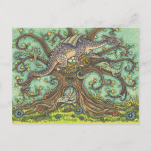 DRAGONÄGG, MEDIEVAL LAIR, FANTASY FOLK ART VYKORT