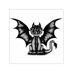 Dragonbaby blått självfärgande stämpel