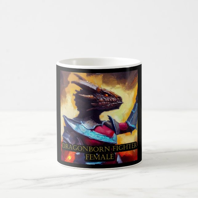 Dragonborn Fighter Female Kaffemugg (Center)