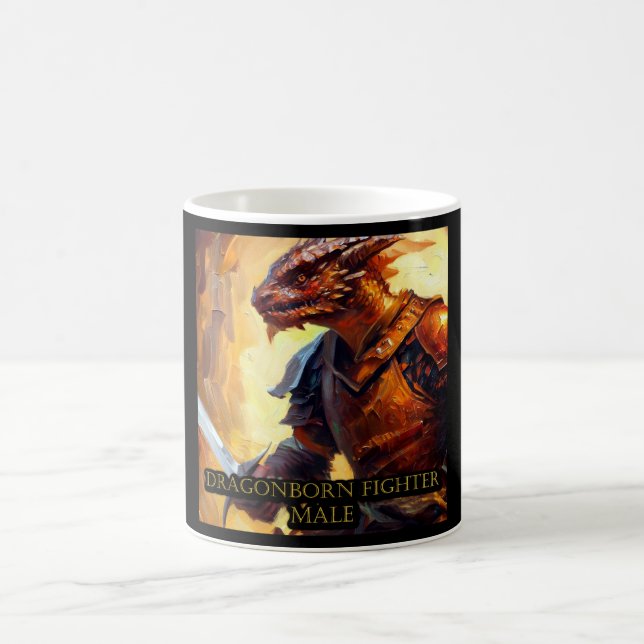 Dragonborn Fighter Male Kaffemugg (Center)