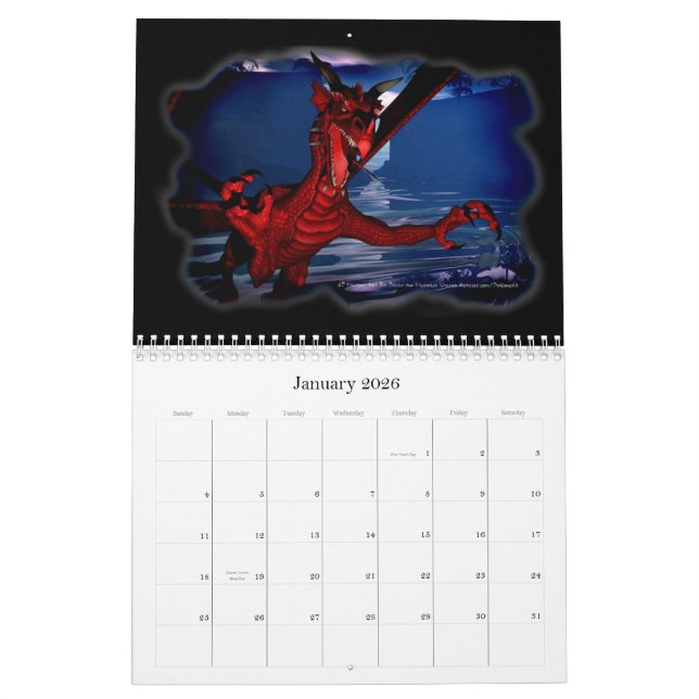 DragonCat Design 2009 3D Dragons Kalender (Jan 2026)