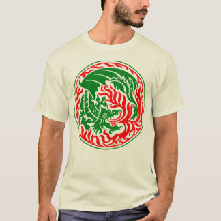 Dragoncirkel - Grönt med rödbrand T Shirt
