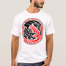Dragoncirkel - Svart med röd eld T Shirt