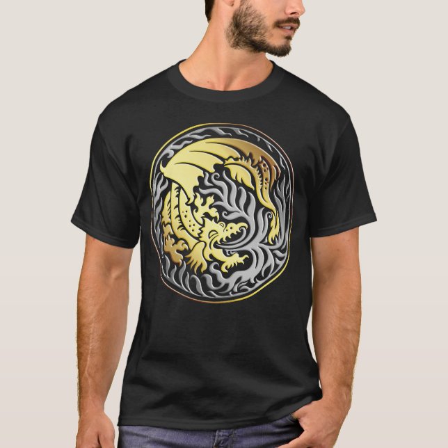 Dragoncle - Guld och Chrome T Shirt (Framsida)