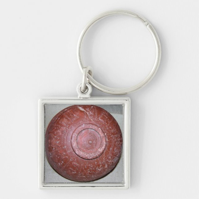 Dragondorff kopp, c.150 BC (krukmakeri) Fyrkantig Silverfärgad Nyckelring (Framsidan)