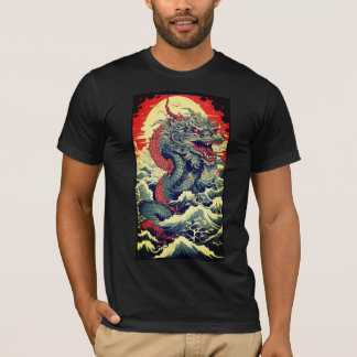 DRAGONEN GÅR IN I ASIAN STIL YOGA MOTIVERING T SHIRT