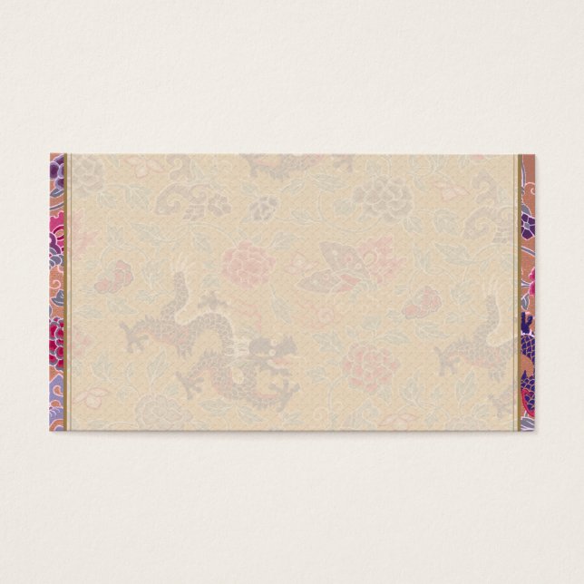 Dragoner och blommor visitkort (Framsidan)