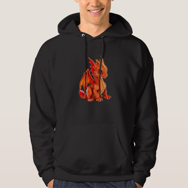 Dragonet Hatchling Wyrmling Whelp Baby Dragon Prem Hoodie (Framsida)