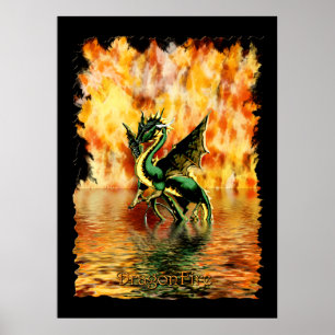 DRAGONFIRE Poster Dragon Art