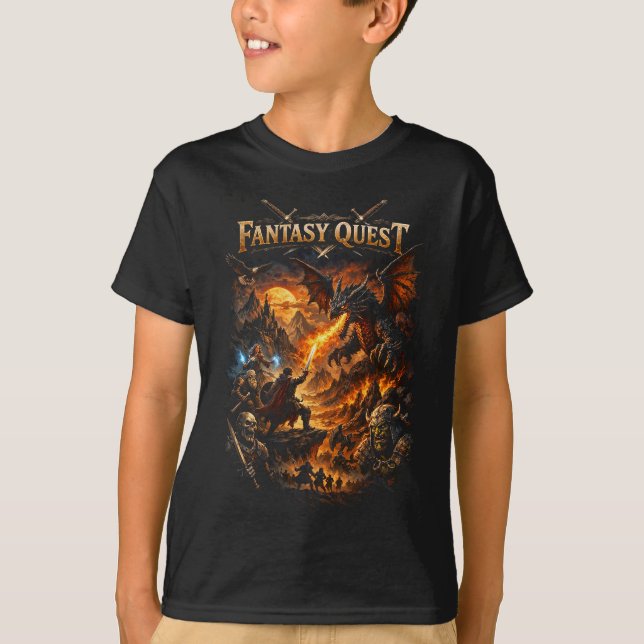 Dragonfire Quest T Shirt (Framsida)