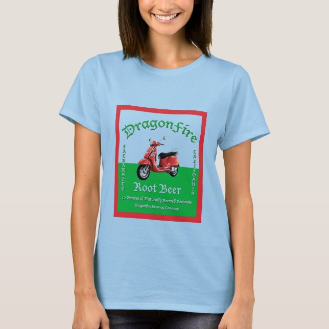 DragonFire Root Beer-kvinnans skjorta Tee (Framsida)