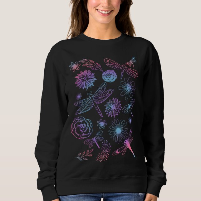 dragonflies and flowers t shirt (Framsida)