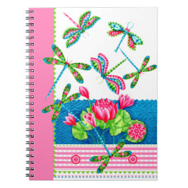 Dragonflies and Lilies Anpassningsbar Notebook Anteckningsbok