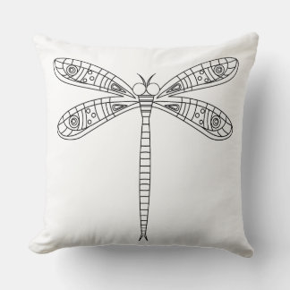 Dragonflies and Lilies - Fabric Painting Kudde