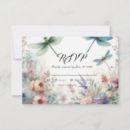 Dragonflies and Pastel Florals Wedding OSA Kort