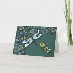 Dragonflies Birthday Card (stor utskrift) Kort