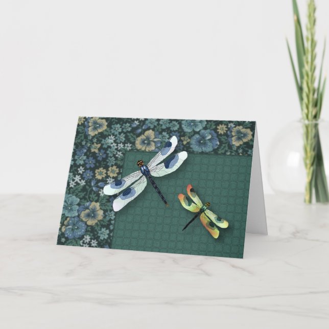 Dragonflies Birthday Card (stor utskrift) Kort (Framsida)