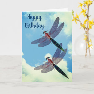 Dragonflies Blå himmel, födelsedagskort Kort