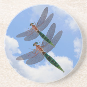 Dragonflies Blå himmel Natature Underlägg Sandsten