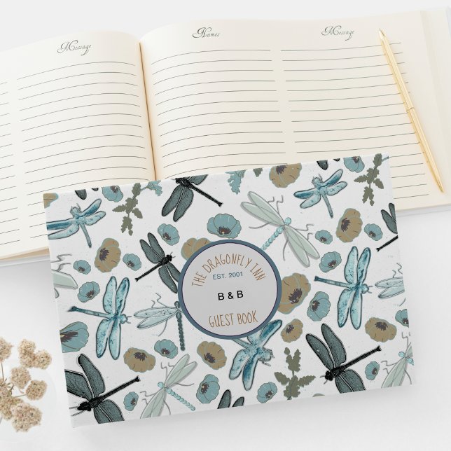 Dragonflies Blommigt Vacation Home Gästböcker (Dragonflies Floral Vacation Home Guest Book from Jenn's Emporium
)