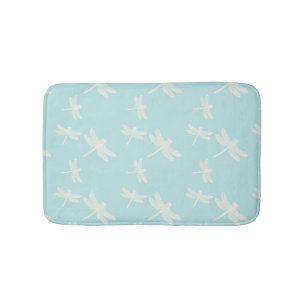 Dragonflies Blue Cream Mönster Badrumsmatta