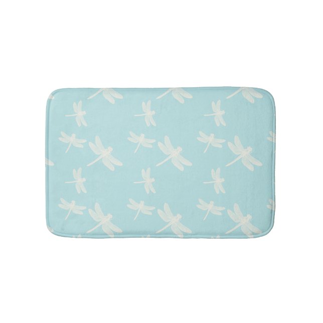 Dragonflies Blue Cream Mönster Badrumsmatta (Framsidan)