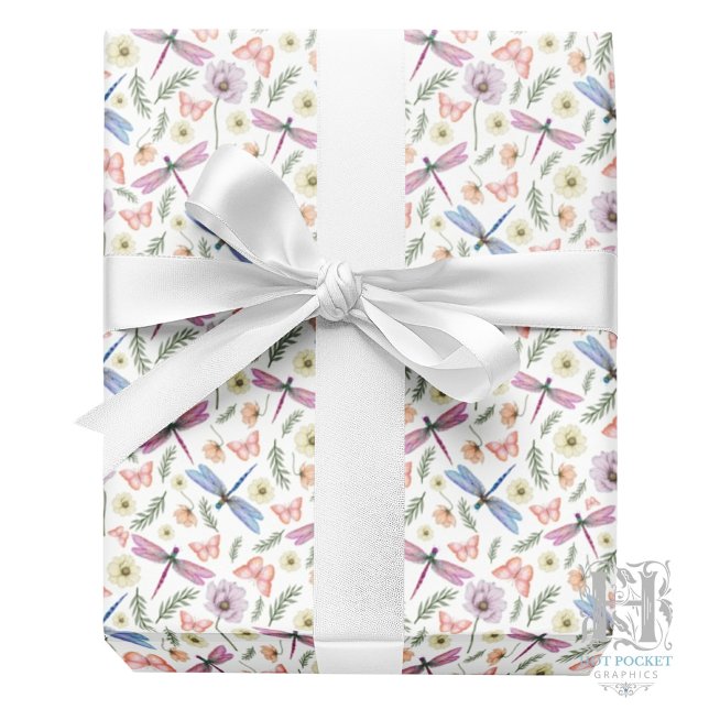 Dragonflies & Butterflies Wrapping Papper Presentpapper (Skapare uppladdad)