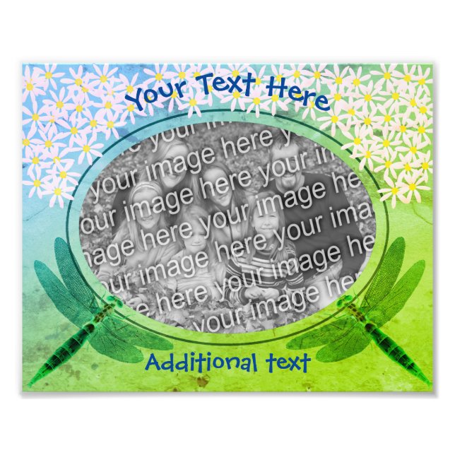 Dragonflies Daisy Ram Skapar din egen 8 x 10 Fototryck (Framsidan)