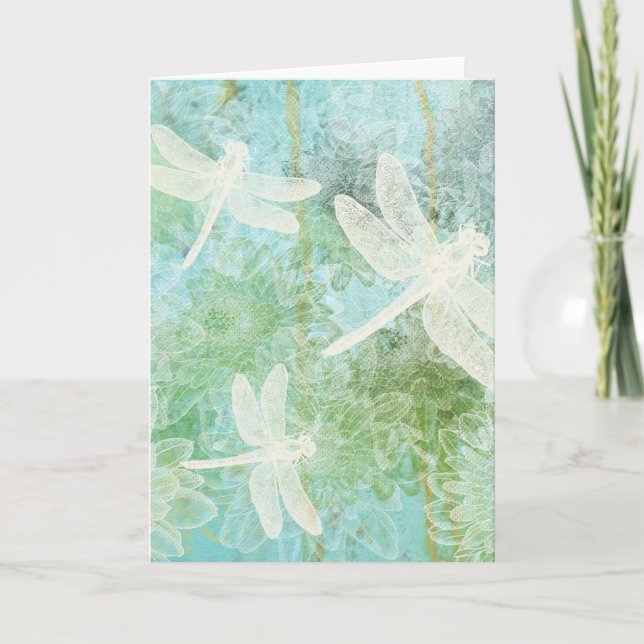 Dragonflies, Damselflies & Flowers Greeting Cards Kort (Framsida)