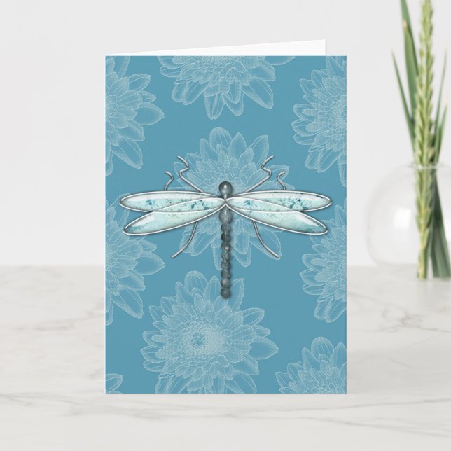 Dragonflies, Damselflies & Flowers Greeting Cards Kort (Framsida)