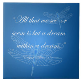 Dragonflies Dream Dragonfly Quote 20-tums panel Kakelplatta