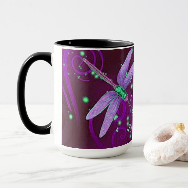 Dragonflies Lila Dreams 15oz-kombinationsenhet Mugg (Med munk)