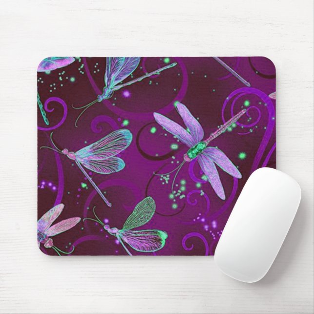 Dragonflies Lila Dreams Musmatta (Med mus)