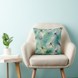 Dragonflies & Lotus Flower Kudde