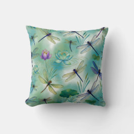 Dragonflies & Lotus Flower Kudde