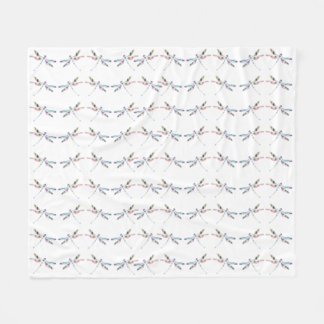 Dragonflies Medium Fleece Blanket (Framsidan (Horisontell))