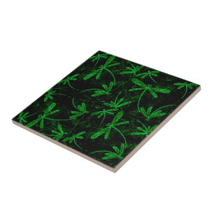 Dragonflies Neon Grönt Tile Kakelplatta