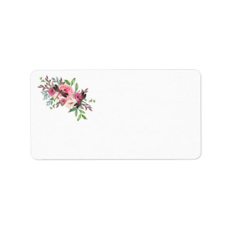 Dragonflies och Flowers Adressetiketter