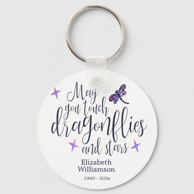 Dragonflies och stars citatteminne nyckelring (Framsida)